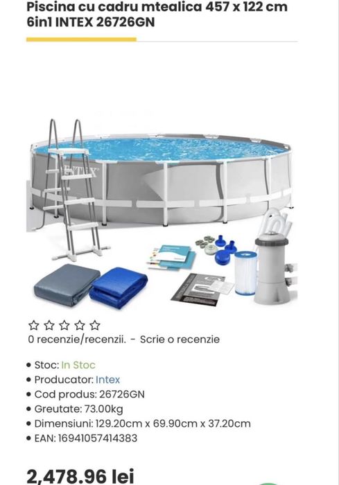 Piscina cadru metalic 460 X 122