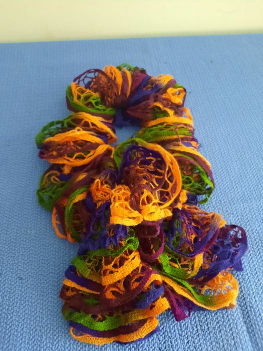 Esarfa/Fular multicolor cu aspect dantelat