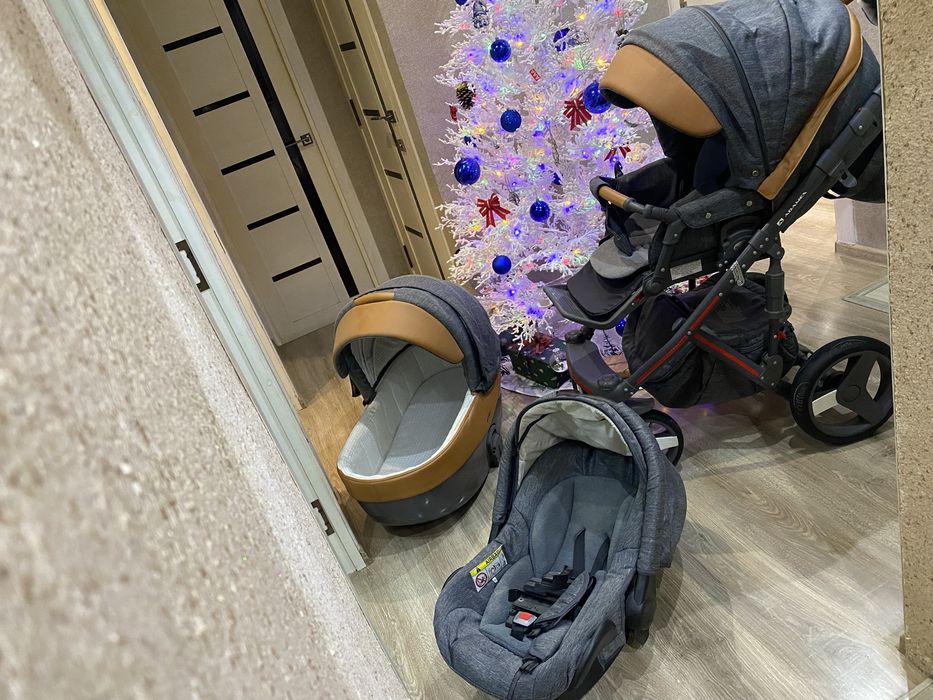 * ADAMEX Carbon оригинальная прочная коляска 3 в 1 в идеальном состоян