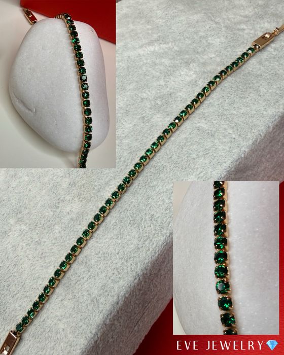 Bratari Tennis placate cu aur 14K si pietre din zirconiu