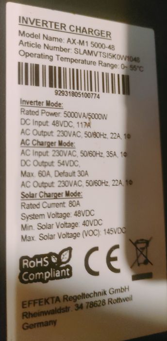 Invertor off-grid 5KW German effecta