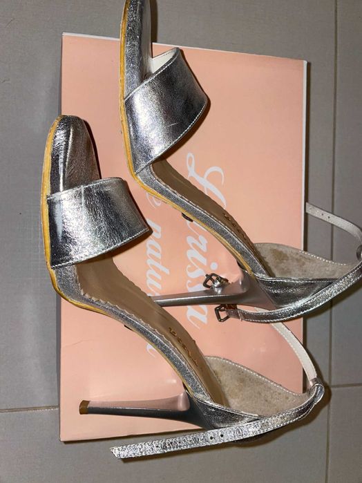 Sandale argintii piele naturala, marimea 38