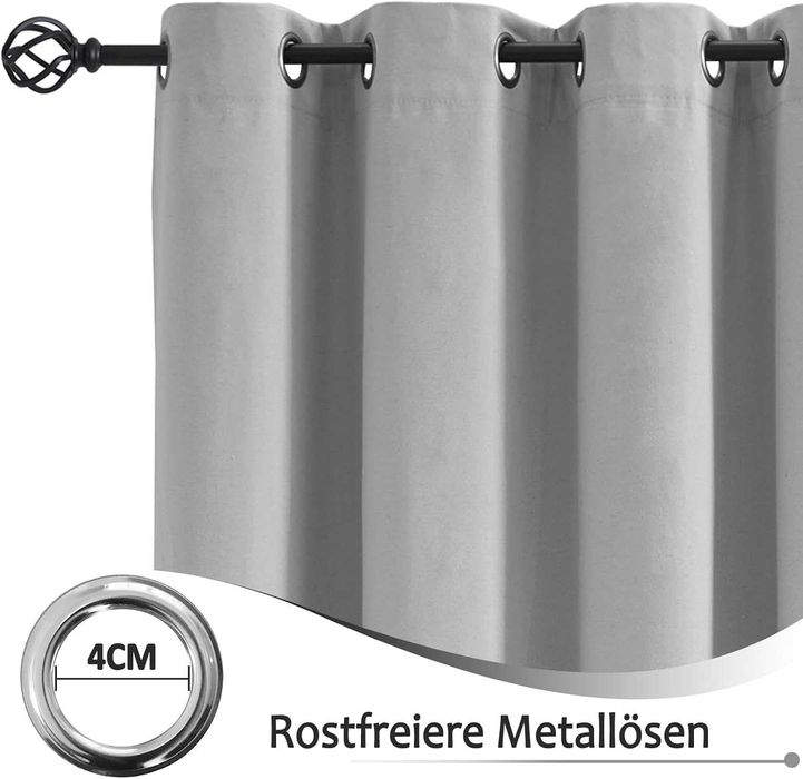 Treatmentex непрозрачни завеси с ефект на лен, термо завеса с капси