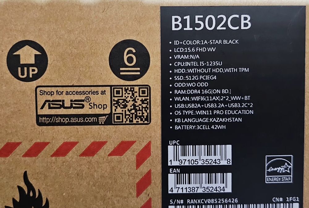 Asus ExpertBook 15 ozu16,ssd512 10 ядерный!