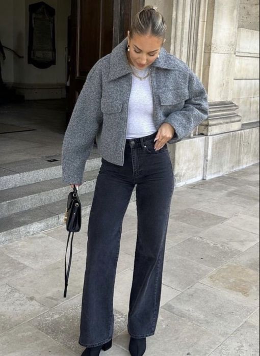 бомбер серый женский