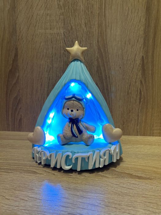 Персонализирана детска лампа с мечка