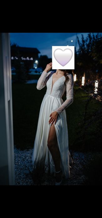 Vand rochie de mireasa facuta la comanda, marime XS, purtata o singura