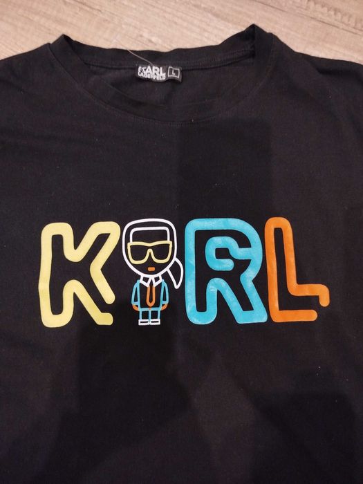 тениска Karl Lagerfeld - L- наситено черно- Italy