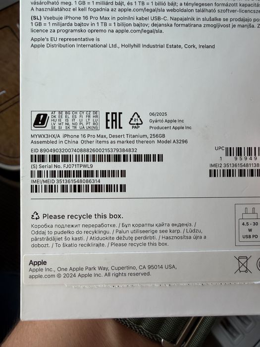 Iphone 16 Pro Max 256GB