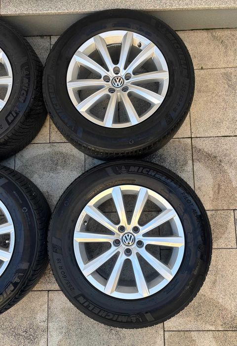 Roti r18 iarna VW Touareg 3 5x112 anvelope 255 60 r18 Michelin