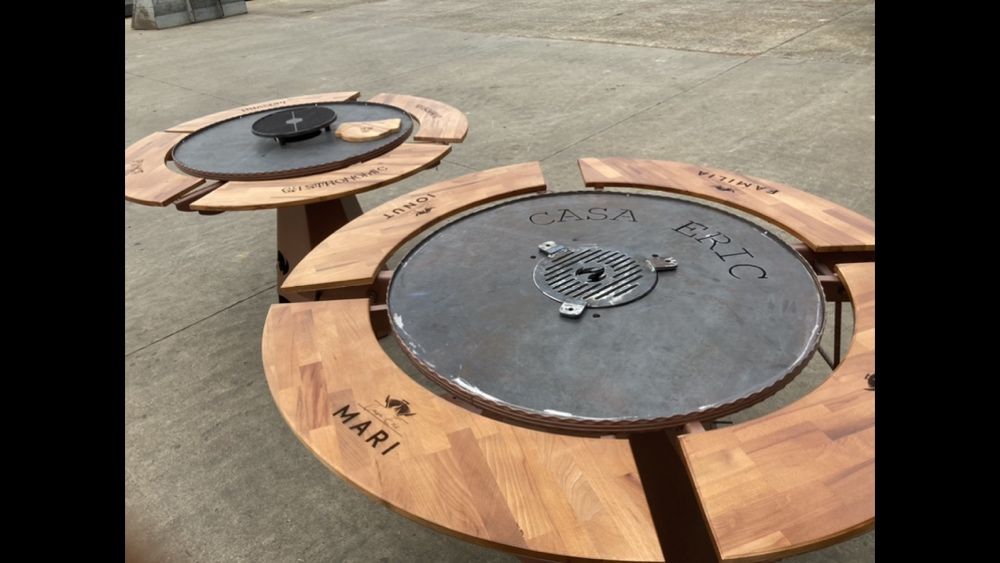 Plită grătar personalizat blat lemn