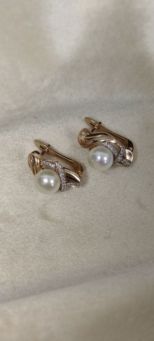 Серьги золотые ЖанТаС ломбард Астана