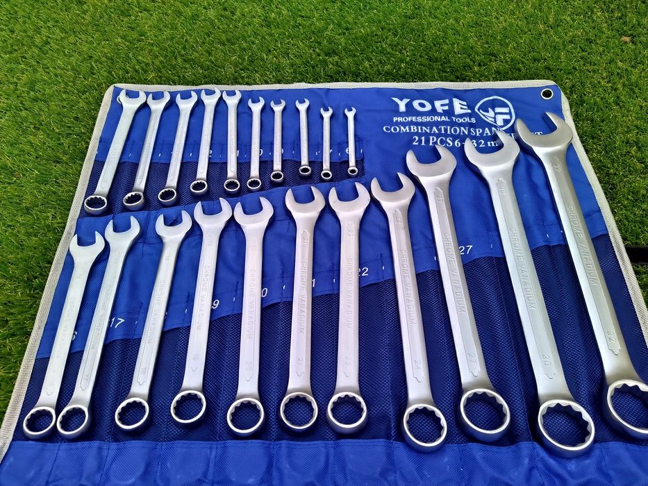 Set chei combinate 21 piese chrome vanadium 6 - 32 mm Fixe si inelare