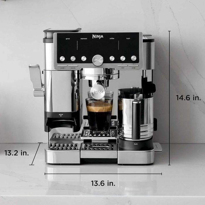 НОВИ!!! Полуавтоматична еспресо машина 3in1 Ninja Luxe Cafe Pro ES701, 1650W, Cold Brew, Barista Assist, Вградена мелачка с 25 степени