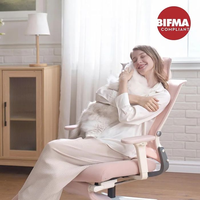 NOU Scaun birou Flexispot OS1, rabatabil, roz