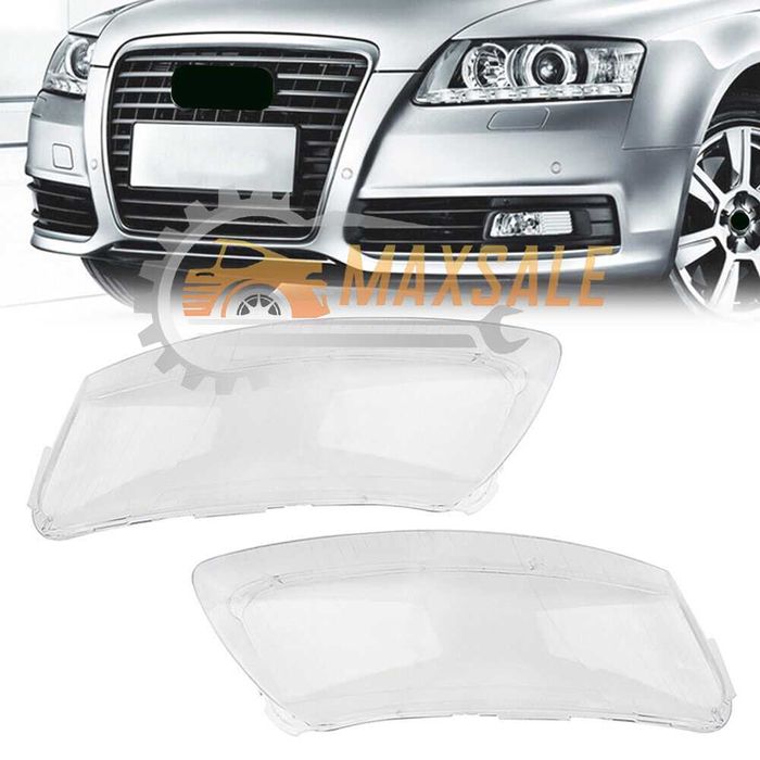 Капаци фарове Audi A6 C6 (06-11) фар ауди а6 ц6 комплект стъкло крушка