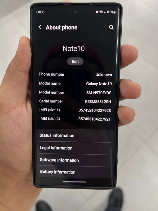 Samsung NOTE 10 sotaman