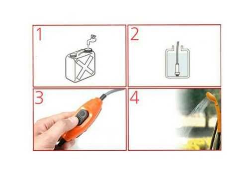 Преносим портативен къмпинг душ с помпа за автомобил 12V