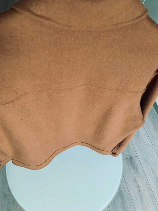 Geacă bărbați, ZARA Maro Camel Stil Suede cu Lână Mărimea M • NOUĂ
