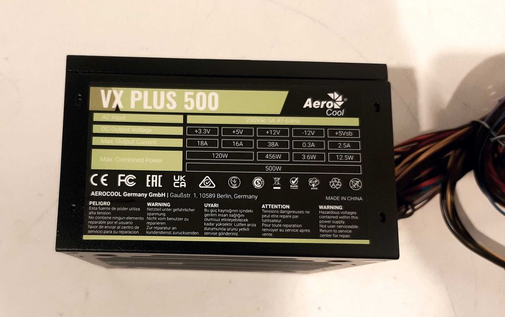 Блок питания AeroCool VX-500 PLUS 500 Вт