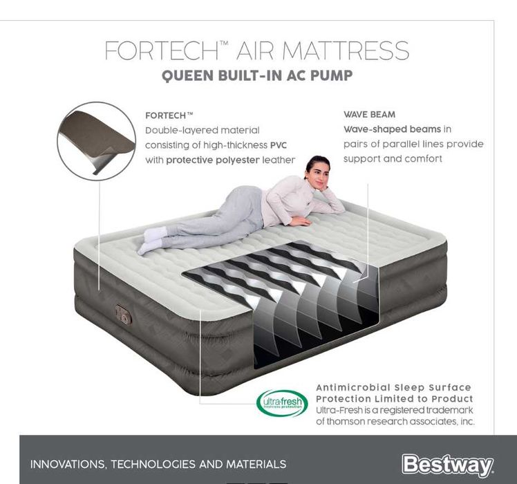 Кровать надувной-203x152x46 см. Bestway 69050. Доставка бесплатно
