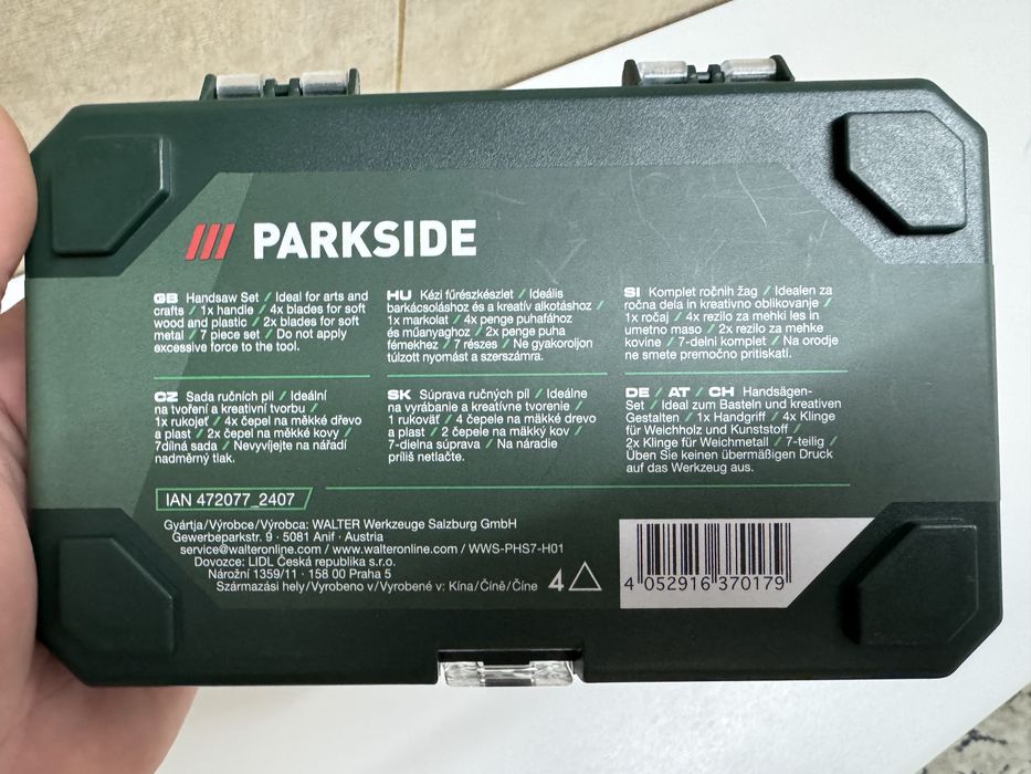 Mini fierăstrău manual Parkside + 6 lame (lemn, metal) | Set complet