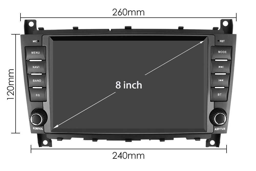 Мултимедия 8" Аndroid 14 за MERCEDES W203 W209 W168 W463 CARPLAY DSP
