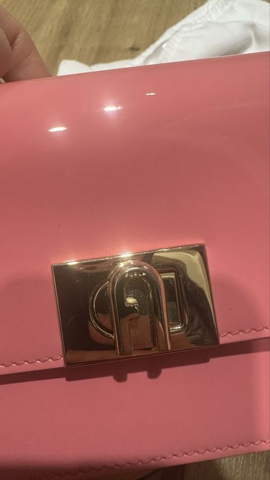 Чанта Furla розова с дълга и къса дръжка