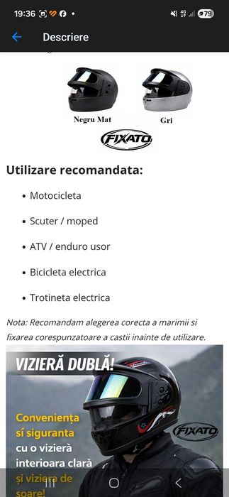 Cască trotinetă/motocicletă