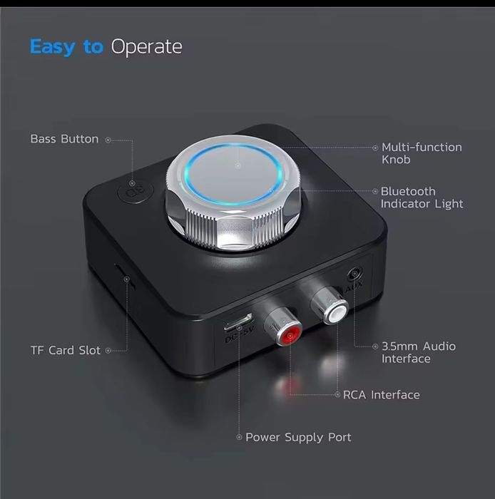 3D Receiver Audio Bluetooth 5.0 Sunet stereo si efect Bass 3D