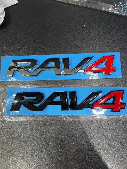 Нова емблема надпис (лого) RAV4 за Toyota РАВ 4 черна и хром!