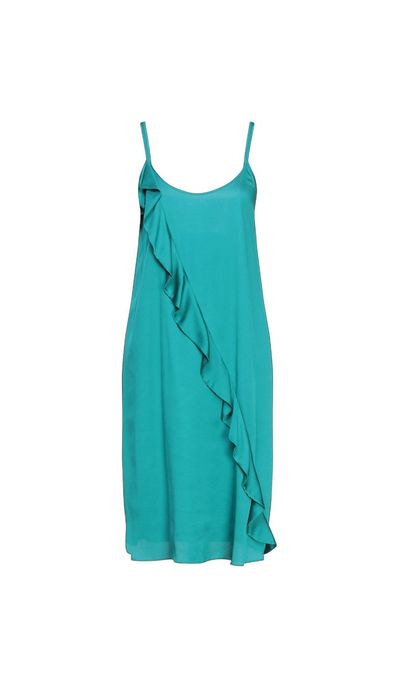Twinset рокля с къдрица в зелен цвят