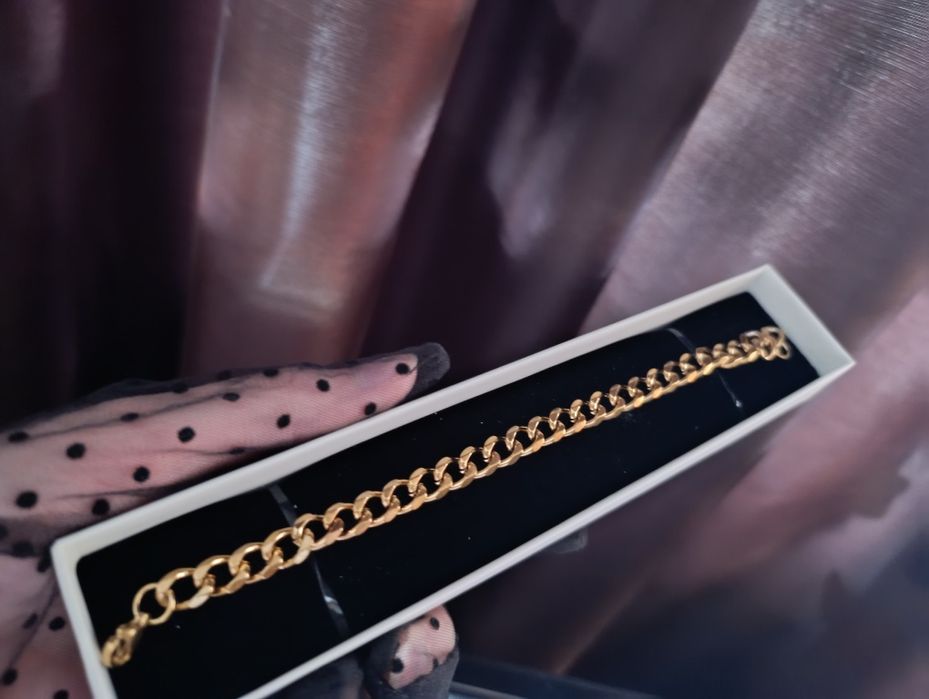 Мужской браслет и перстень -кольцо в золотом цвете