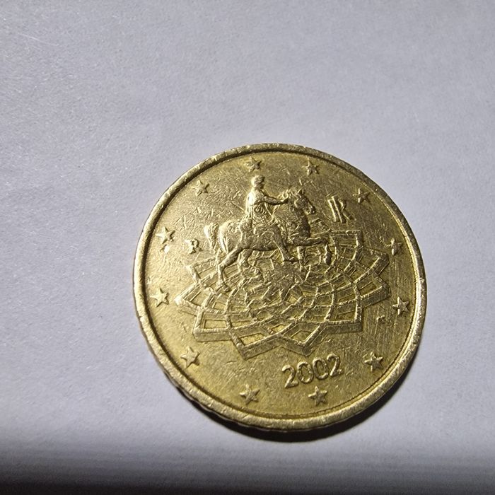 Monedă  foarte rară 50 Euro Cent 2002 ITALY