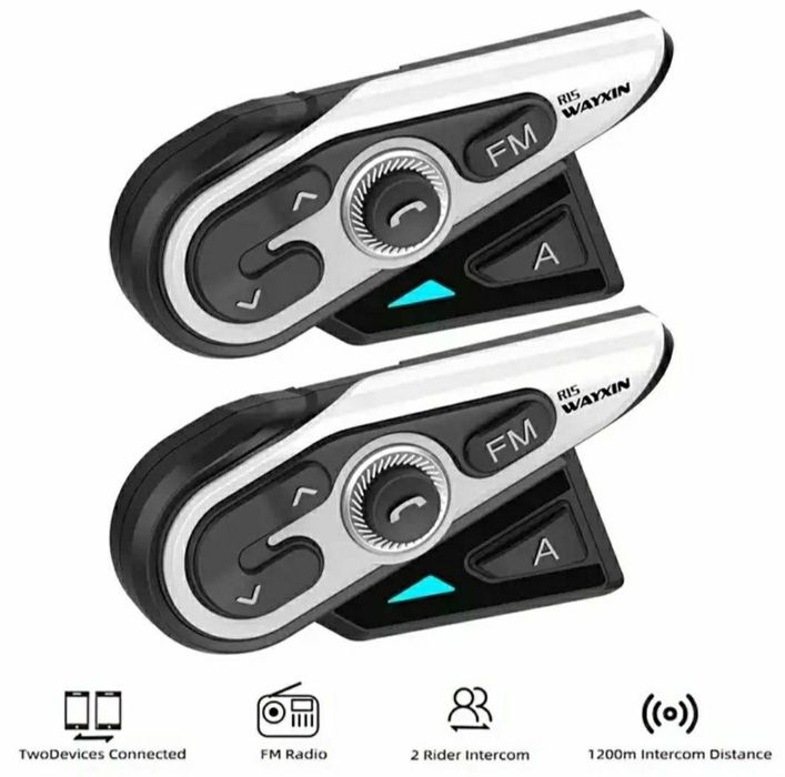 Intercom R15 interphon bluetooth casca moto ATV sistem comunicare walk