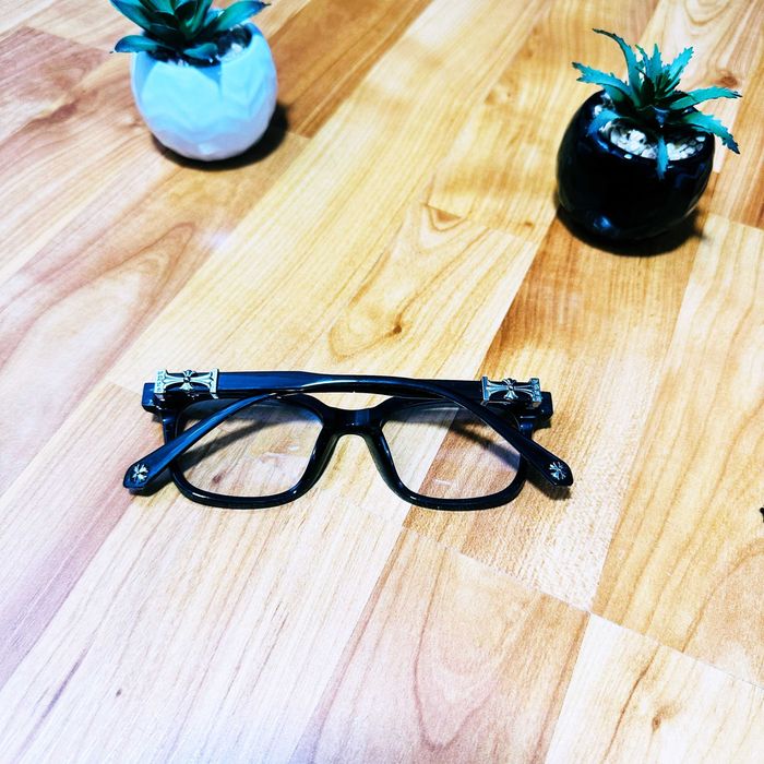 Ochelari Chrome Hearts negri cu lentile transparente Anti Blue-Light + Protectie UV – NOI / Livrare ORIUNDE / Calitate PREMIUM