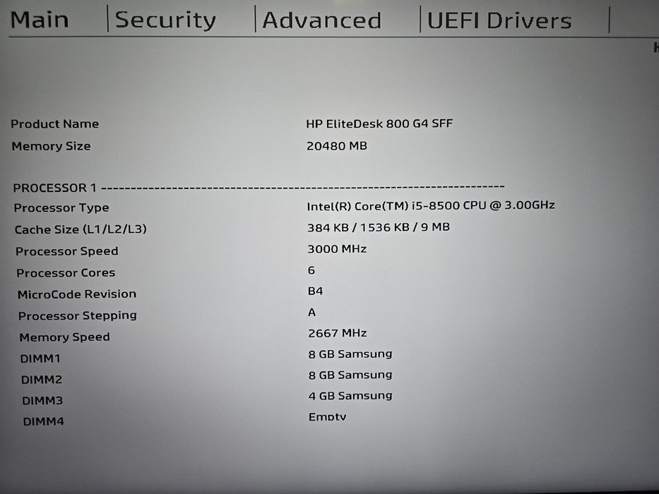 HP EliteDesk 800 G4 SF  i5-8500T , 20GB RAM ,fara HDD