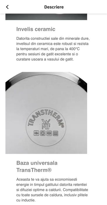 Tigaie grill WMF Durado, 28x28 cm, din otel cu invelis ceramic, noua