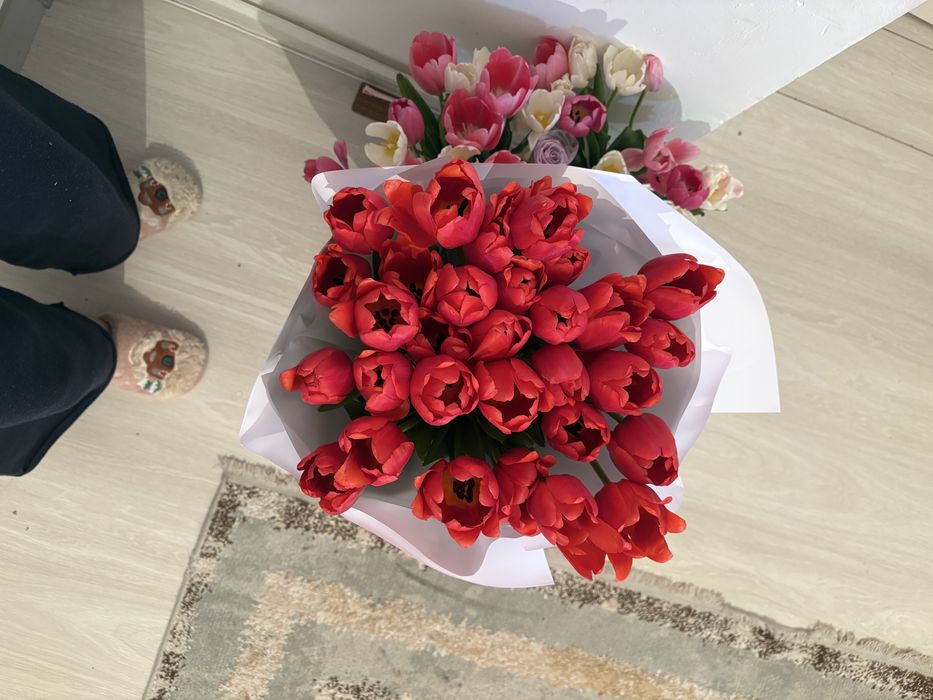 Тюльпаны букет красные
