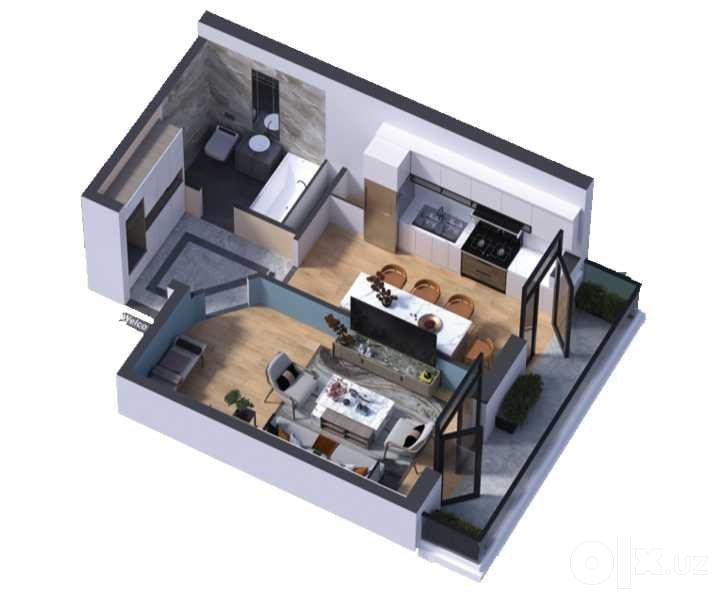 Дуплекс 38,6 м² + подвал 37,58 м²