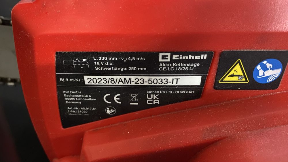АКУМУЛАТОРЕН ВЕРИЖЕН ТРИОН EINHELL GE-LC 18/25 LI 18 V