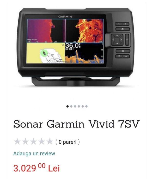 Sonar Garmin Striker Vivid 7sv cu sondă GT52HW-TM - Stare excelentă