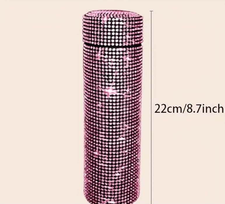 Уникален термос с блестящи камъчета 750 мл