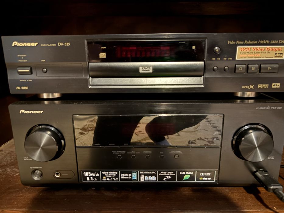 Pioneer amplitunner cu usb,cd dvd player,boxe pioneer (doua)