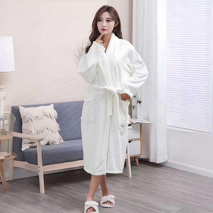 Дамски хотелски халат, класически, удобен, топъл, с връзки, мек