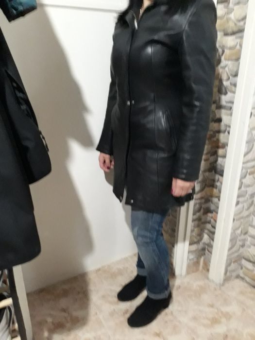 Дамско кожено манто от естествена кожа