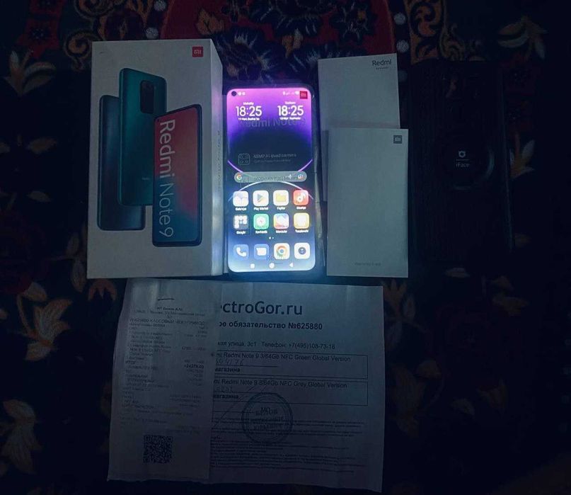 Redmi note 9 4/64 full kamlekt