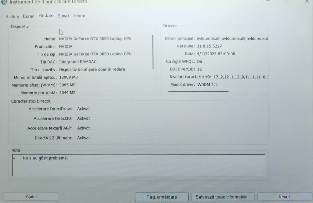 Laptop Gaming Acer RTX 3050 4 GB (Ag8 Tudor1/B74564) –Garantie 2 Ani!