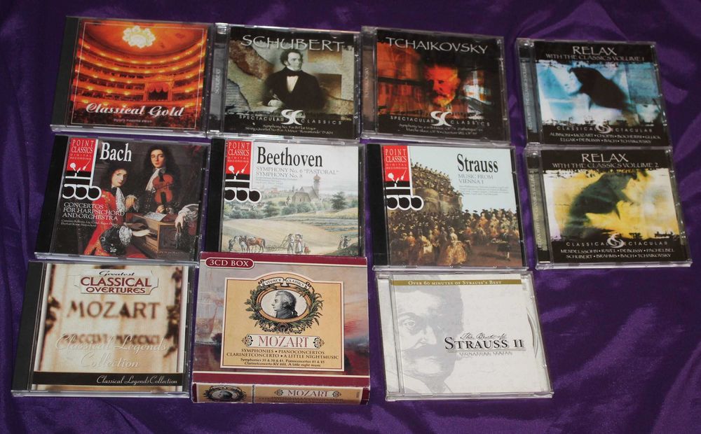 lot 50 cd muzica clasica seria mari compozitori Mozart Bach Strauss Beethoven Schubert Ceaikovski Relax with the Classics