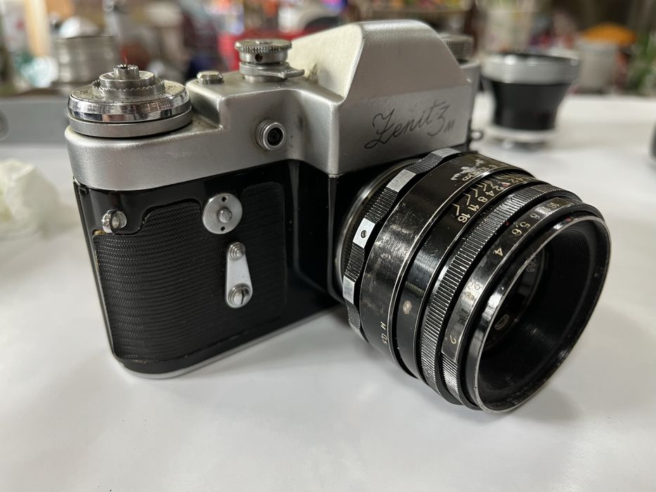 Aparat foto de colectie Zenit 3M pe film cu Zebra Helios primul tip